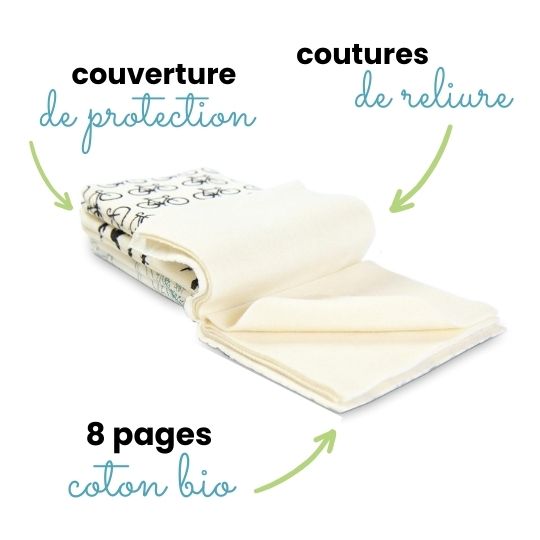 Mouchoir coton bio lavable livre réutilisable hankybook sans-bpa.com